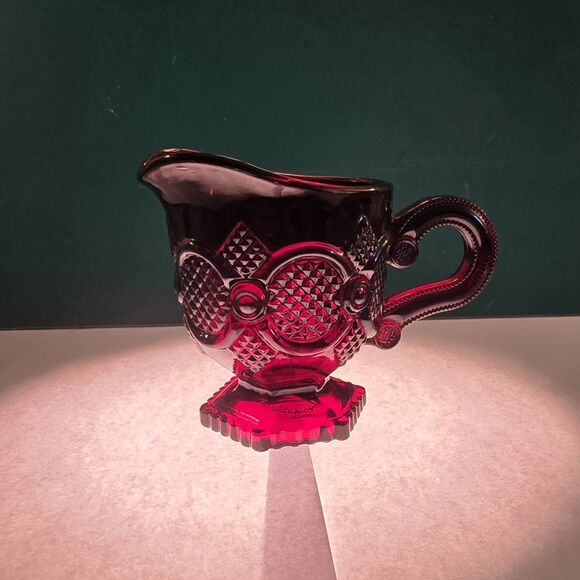 Avon 1876 Cape Cod Ruby Red Collection Creamer Pitcher 6 0z Capacity - Picture 1 of 3